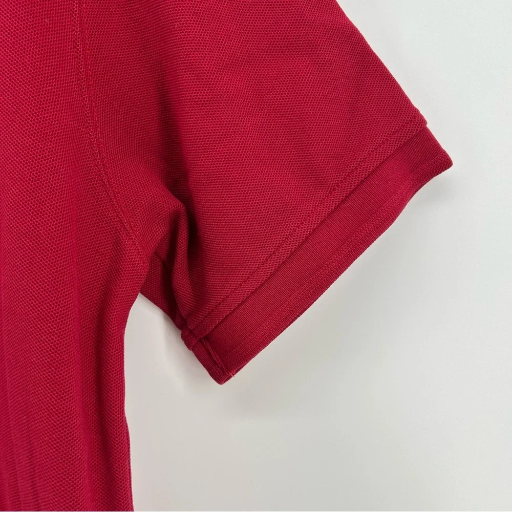 LL Bean Polo Shirt Mens Medium Red Slightly Fitted‎ Short Sleeve Classic Preppy